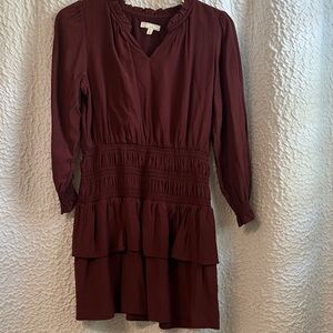 Chelsea & Violet Maroon Layered Dress